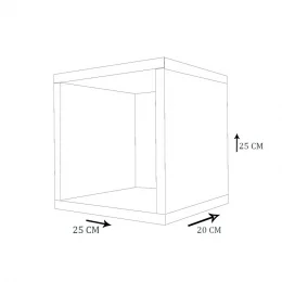 Kit 3 Nicho Decorativo 25X25X20 cm Branco Em Mdf