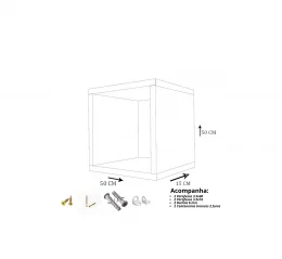 Kit 3 Nicho Decorativo 50X50X15 cm Branco Em Mdf
