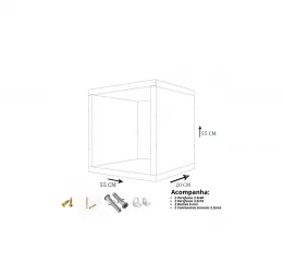 Nicho Decorativo 55X55X20 cm Em Mdf Branco