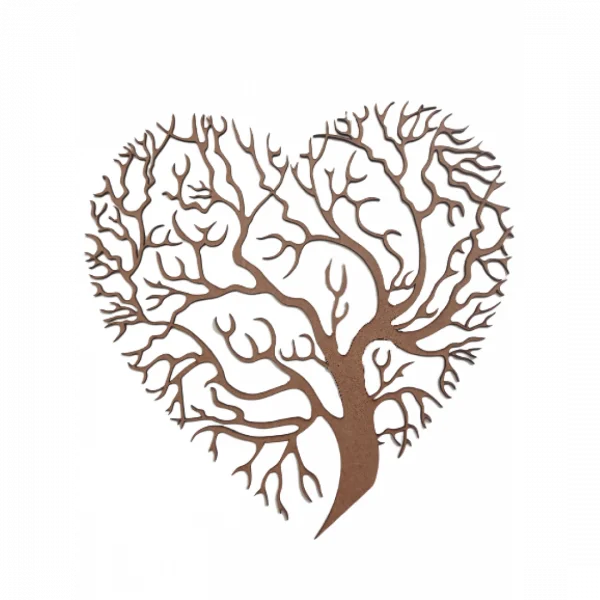 Arvore Corao Em Mdf Natural