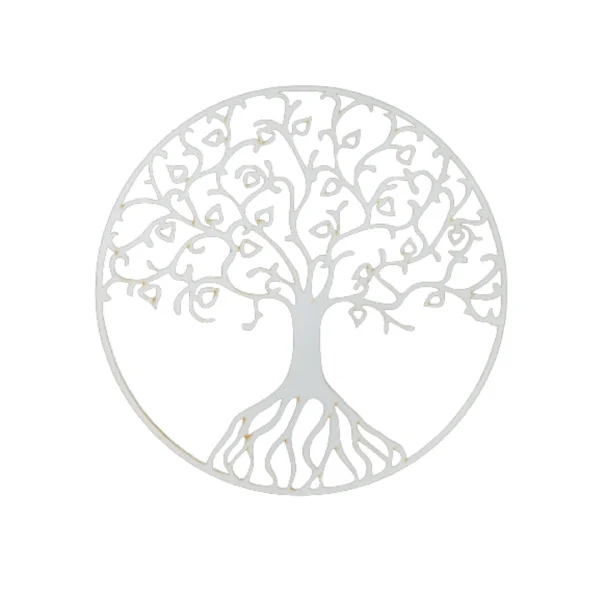 mandala 30 cm arvore frutos vida mdf 3mm branco