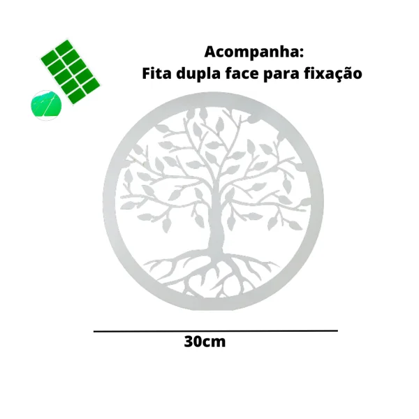mandala 30 cm arvore raizes mdf 3mm branco