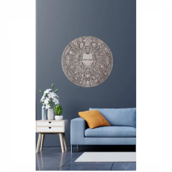Mandala Homem de Ferro Natural Em Mdf
