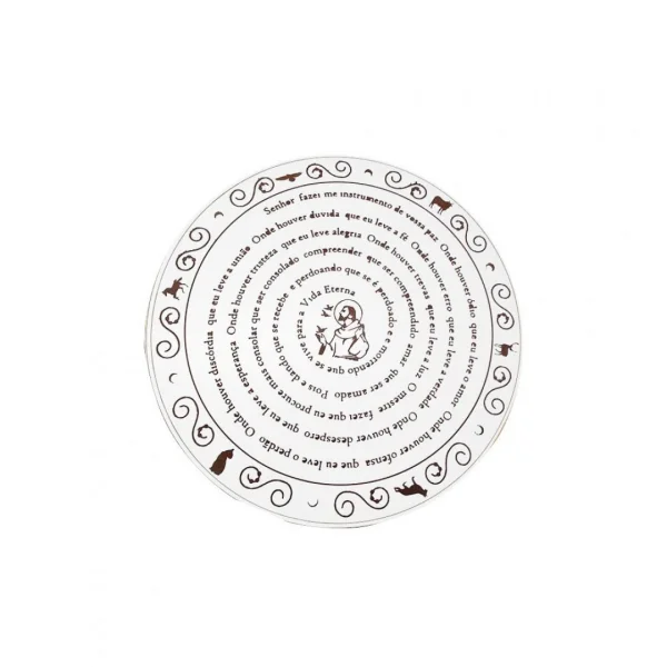 Mandala Orao de So Francisco em MDF 30 cm branco