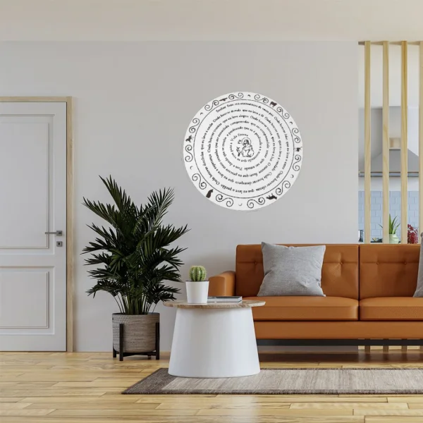 Mandala Orao de So Francisco em MDF 60 cm branco