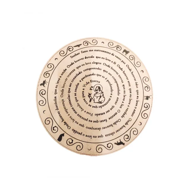 Mandala Orao de So Francisco em MDF 60 cm natural
