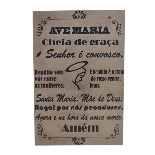 orao ave maria gravada laser tamanho a4 mdf 3mm natural