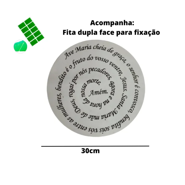 orao ave maria mandala 30 cm gravado mdf 3mm branco