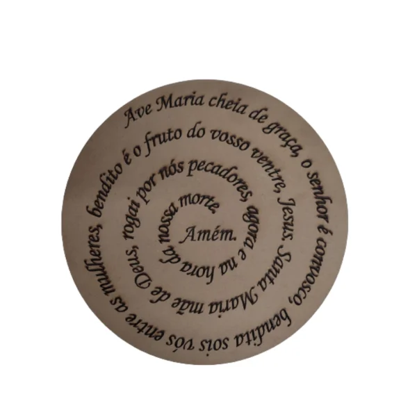 orao ave maria mandala 30 cm gravado mdf 3mm natural