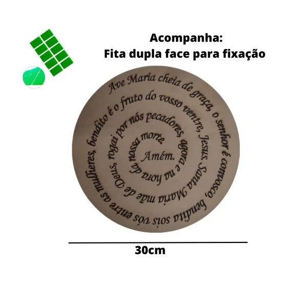 orao ave maria mandala 30 cm gravado mdf 3mm natural