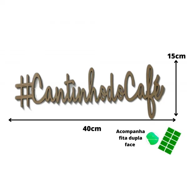 Placa Decorativa #CantinhodoCaf Branco Trovarelli