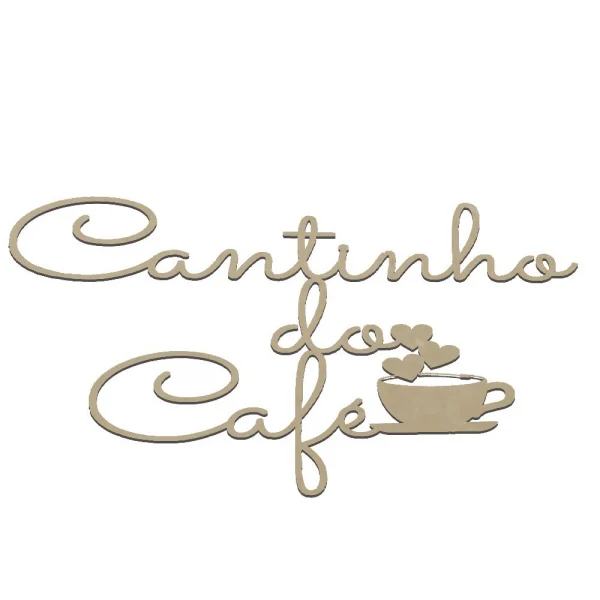 Placa Decorativa Caligrafia Cantinho do Caf Natural Trovarelli