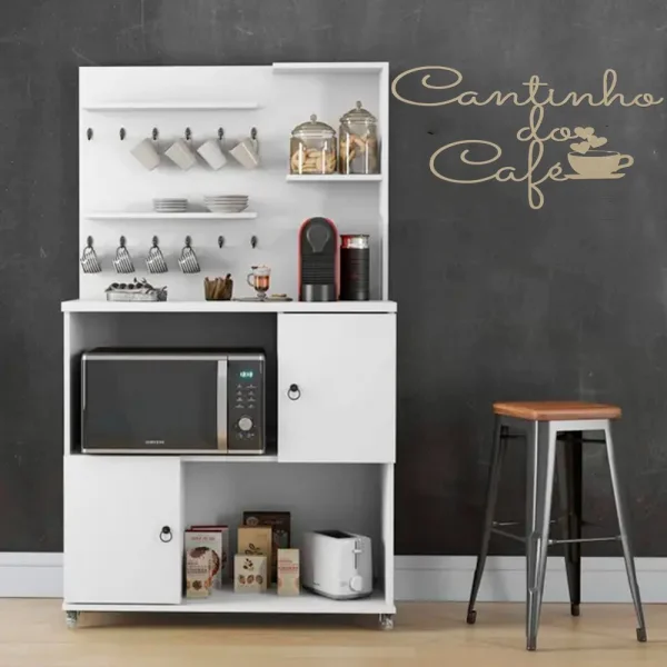 Placa Decorativa Caligrafia Cantinho do Caf Natural Trovarelli