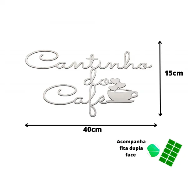 Placa Decorativa caligrafia Cantinho do Caf Trovarelli
