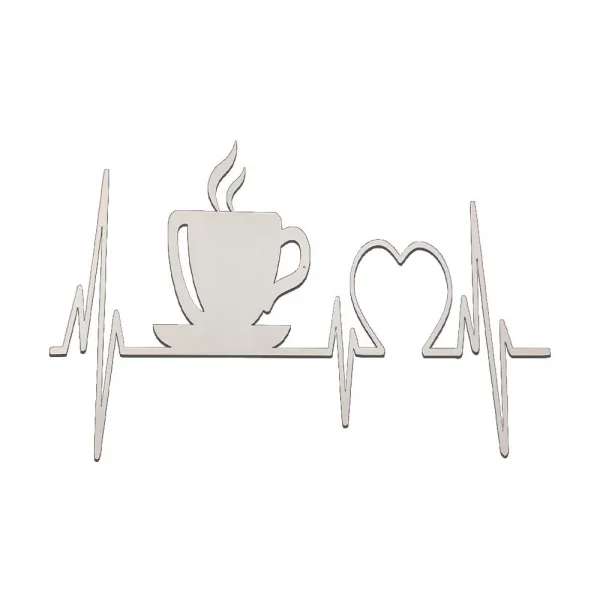 Placa Decorativa Cardiograma Caf MDF Branco