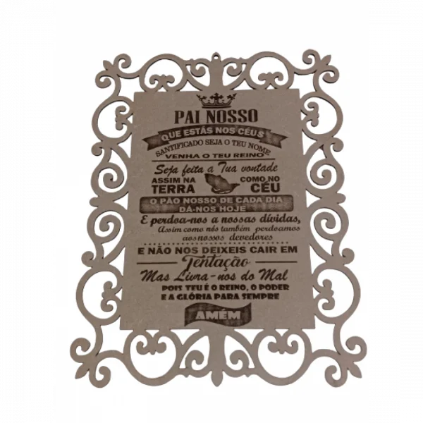 placa pai nosso evangelico cor natural
