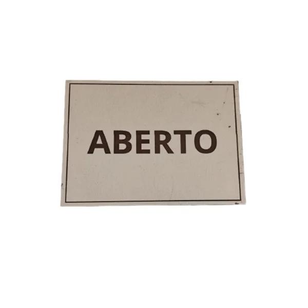 placa sinalizao 1/2 oficio aberto mdf branco