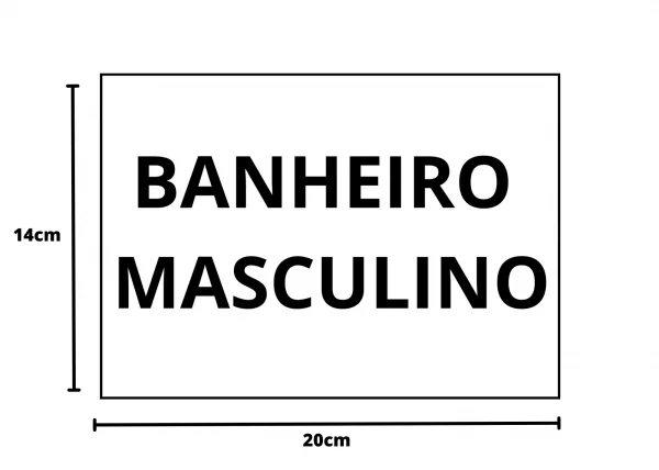 placa sinalizao 1/2 oficio banheiro masculino mdf branco