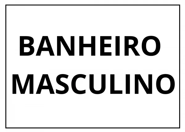 placa sinalizao 1/2 oficio banheiro masculino mdf natural