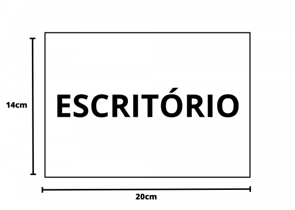 placa sinalização 1/2 oficio escritorio mdf branco