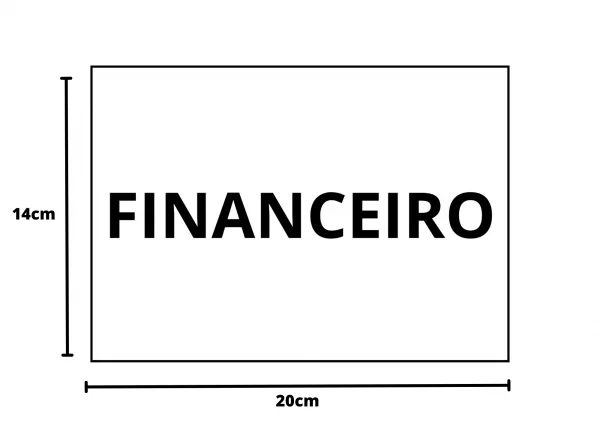 placa sinalizao 1/2 oficio financeiro mdf branco