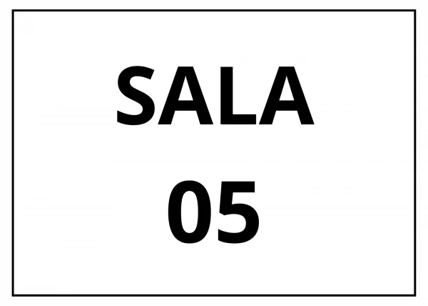 placa sinalizao 1/2 oficio sala 05 mdf natural