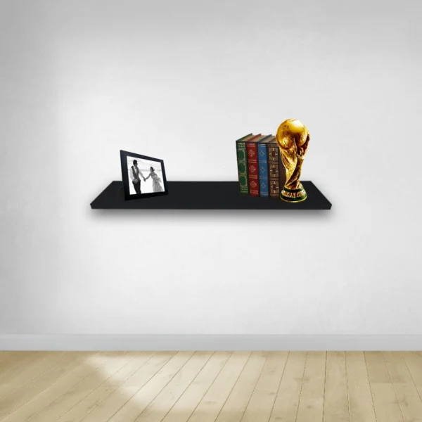 Prateleira Simples 40x20 cm Com Suporte Em Mdf Preto