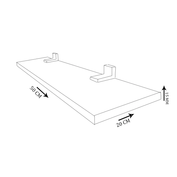 Prateleira Simples 50x20cm Com Borda Em Mdf Madeirado