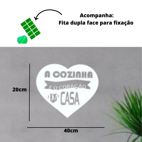 Quadro A Cozinha  O Corao Da Casa Mdf Branco