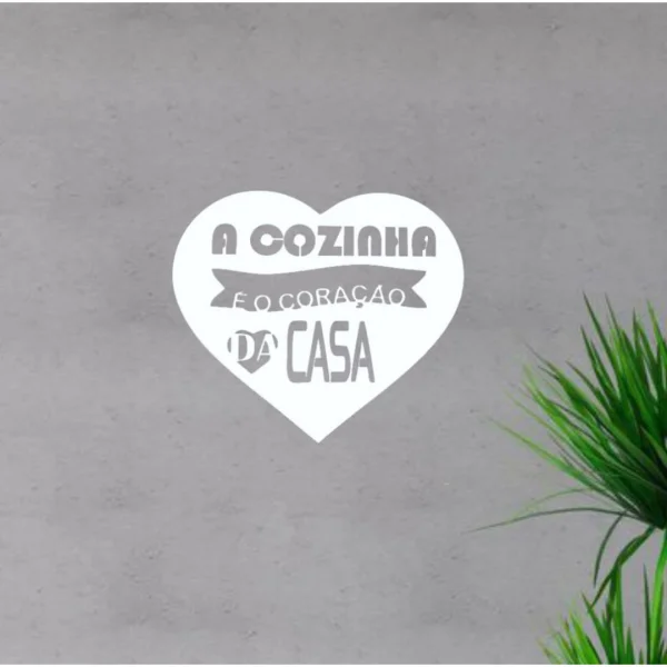 Quadro A Cozinha  O Corao Da Casa Mdf Branco