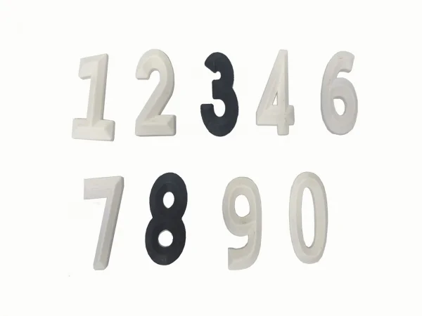 Numero 4 em abs porta sala casa vaga garagem 7 x 3 cm branco