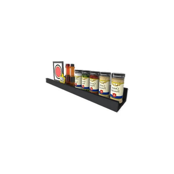 Prateleira Tempero Simples 55cm Em Mdf Preto