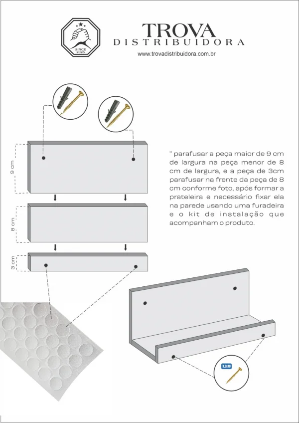 Prateleira Tempero Simples 85 Cm Madeirado Em Mdf