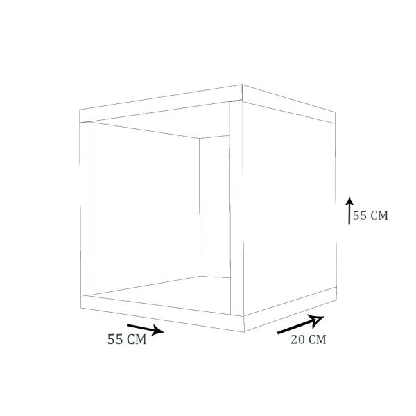 Nicho Decorativo 55X55X20 cm Em Mdf Natural