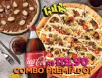 Pizza Grande (35cm - 8 fatias) + Pizza Doce Broto (25cm) + Coca Cola litro!