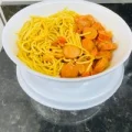 macarro com salsicha