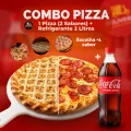 COMBO PIZZA 2 SABORES  + REFRIGERANTE 2 LITROS