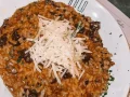 Risoto de funghi e isca de filé mignon Risoto de funghi e isca de filé mignon