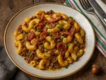 Macarrão Mac'n Cheese com Carne e Bacon