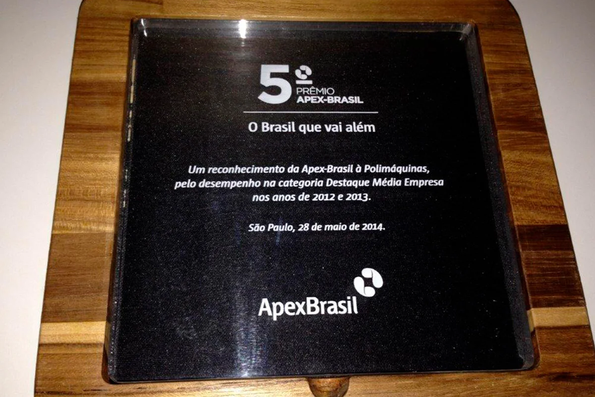 Polimquinas recebeu o prmio APEX Brasil