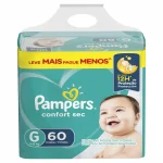 Fralda Pampers Confort Sec G - 60 Un