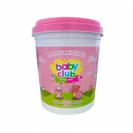 Balde de lenco Baby Club Rosa com 400 unidades