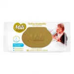 Toalha umedecida Mili Love e Care Premium com 50 unidades