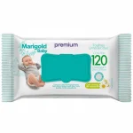 Toalha umedecida Marigold Baby Premium com 120 unidades - Camomila