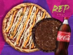 Pizza Grande 8 fatias + Pizza Doce Broto + Coca Cola litro!