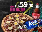 Pizza M�dia 6 fatias + caixa de BIS + 1 Coca Cola litro!