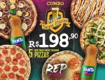 5 Pizzas M�dia 6 fatias + 2 Fantas Guaran� de 2 litros!