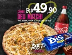 Pizza 30cm com dois sabores + caixa de BIS + 1 Coca Cola litro!