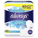 Protetor Diário Always Respirável 40 Unidades Protetor Diário Always Respirável 40 Unidades