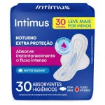 Absorvente Intimus Noturno Extra Suave Com Abas 30 Unidades Absorvente Intimus Noturno Extra Suave Com Abas 30 Unidades